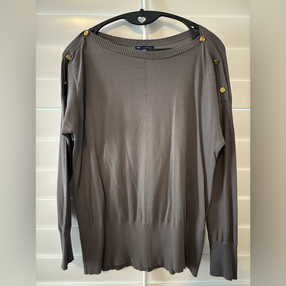 GAP Taupe Button-Accent Sweater